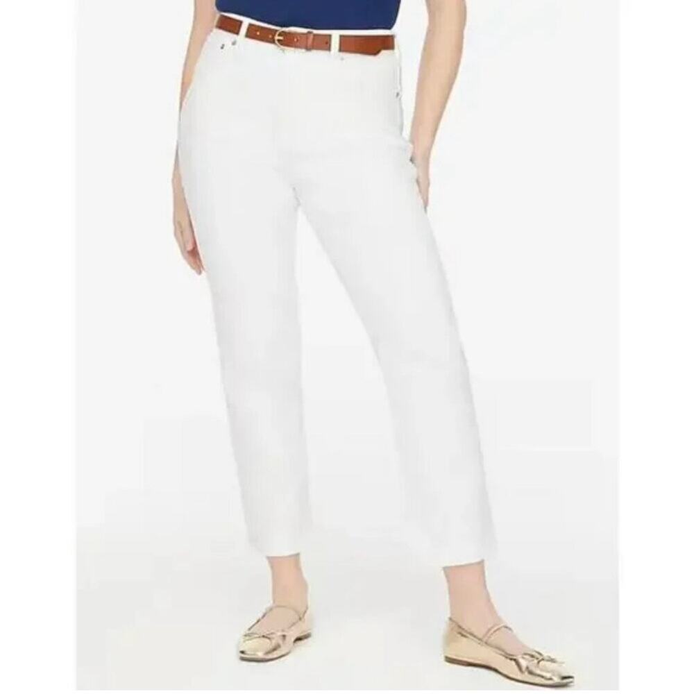 J Crew Factory Curvy Essential Straight Leg Ankle Jean Women's 31 Petite White
